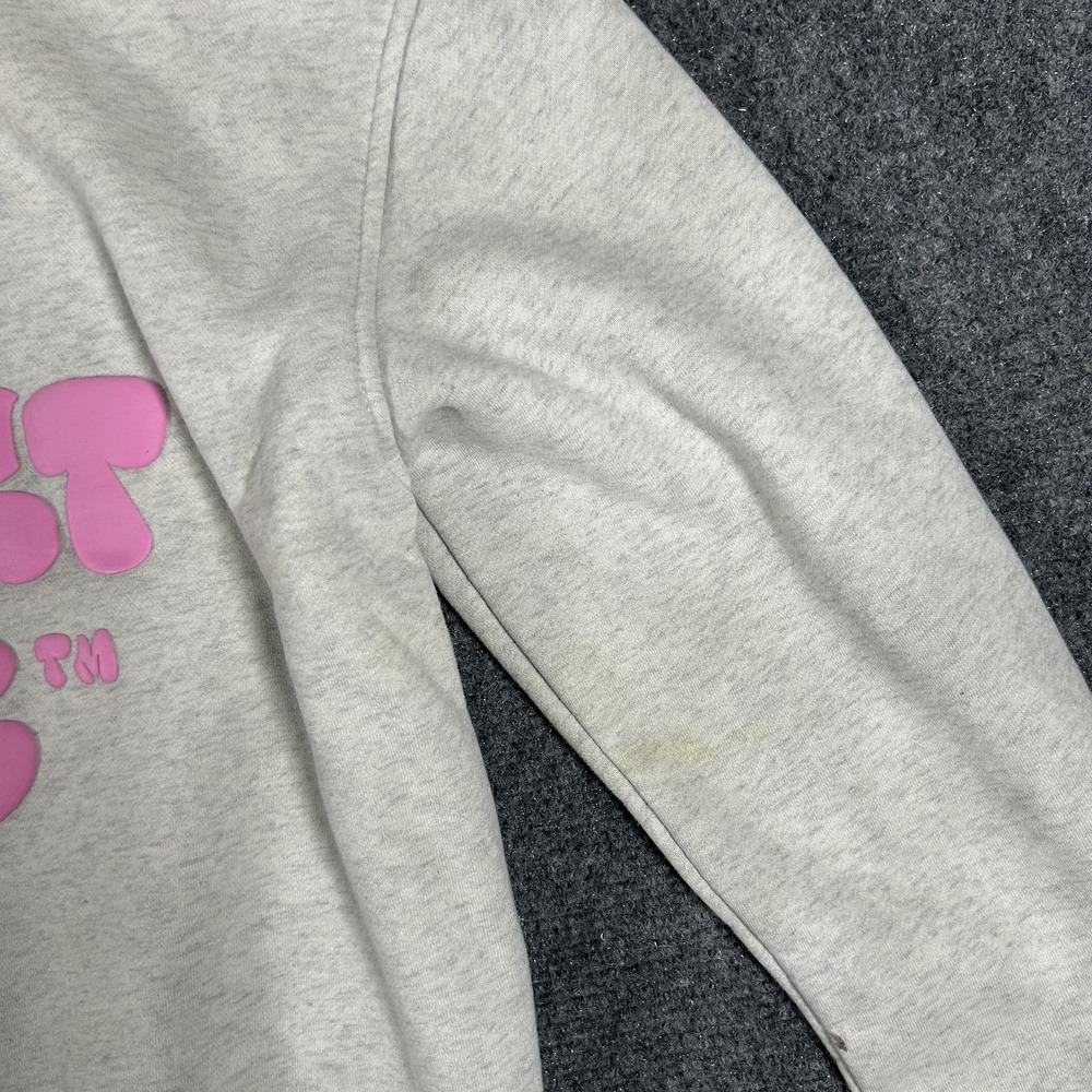 White Fox Boutique Comfort Club Hoodie Grey Pink Puff Print Oversized XS/S #2496 - Picture 8 of 12